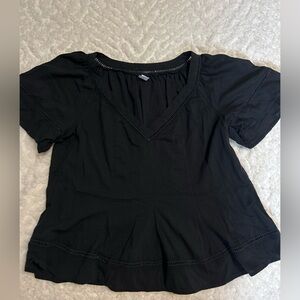 Old Navy Black Blouse Short Sleeve - Size Small